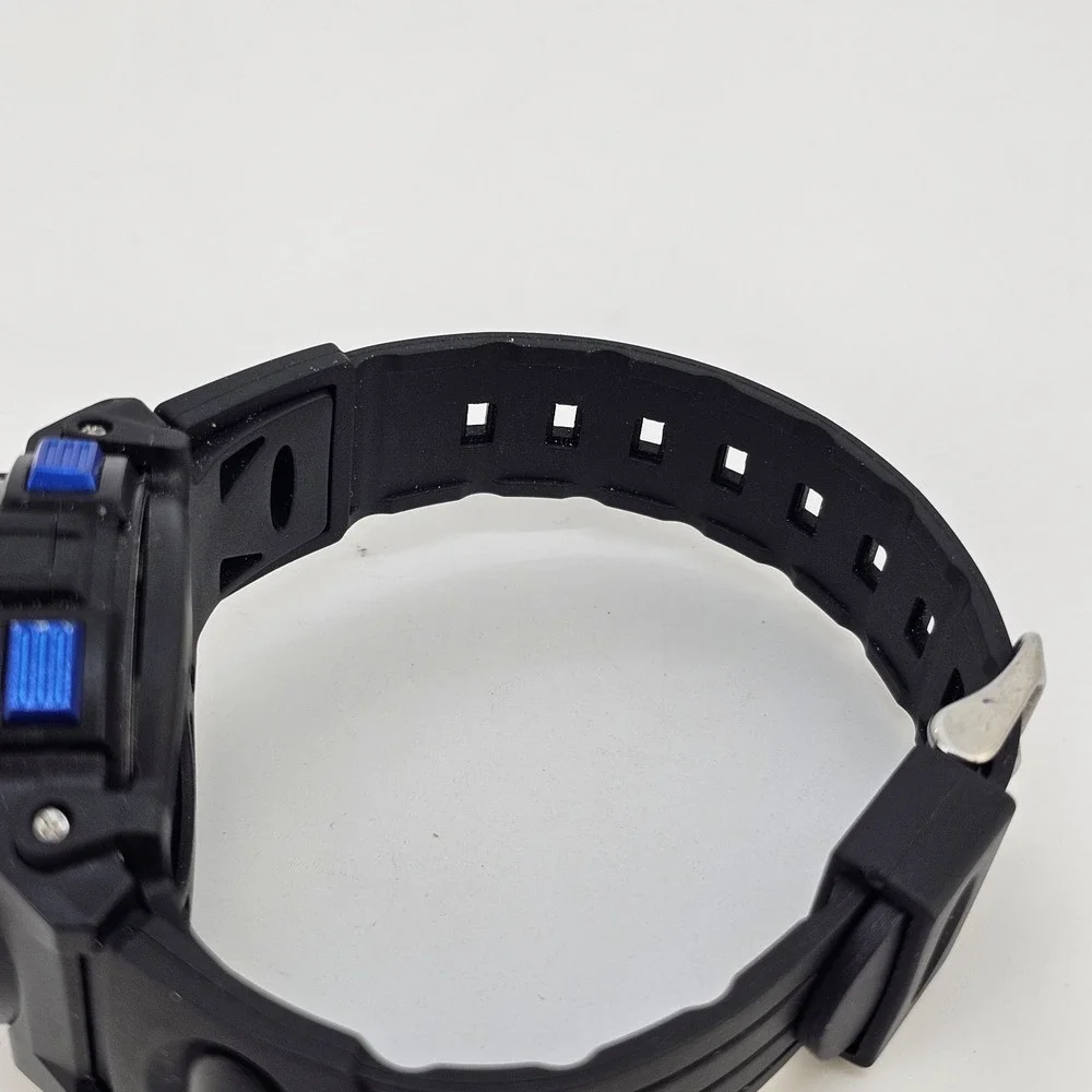 Men's Digital Sport Watch 44MM Black Plastic Bands Day Date New‎ Battery
